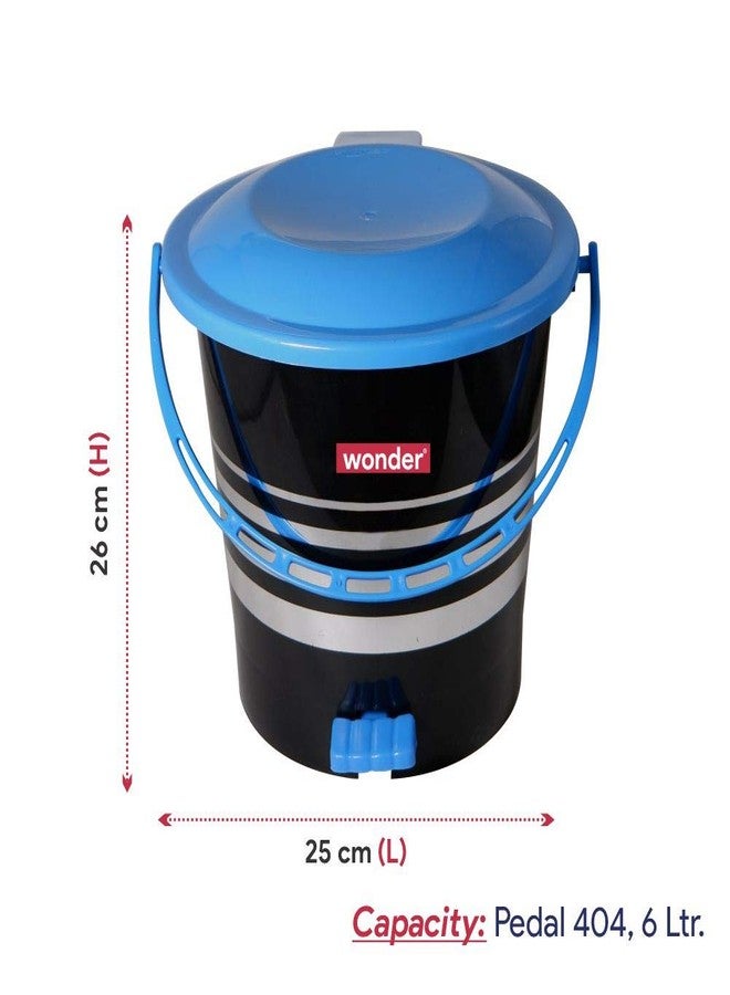 وندر سلة مهملات بلاستيكية سوداء مطبوعة من Wonder Pedal 404 مع غطاء (أزرق) - Image 2